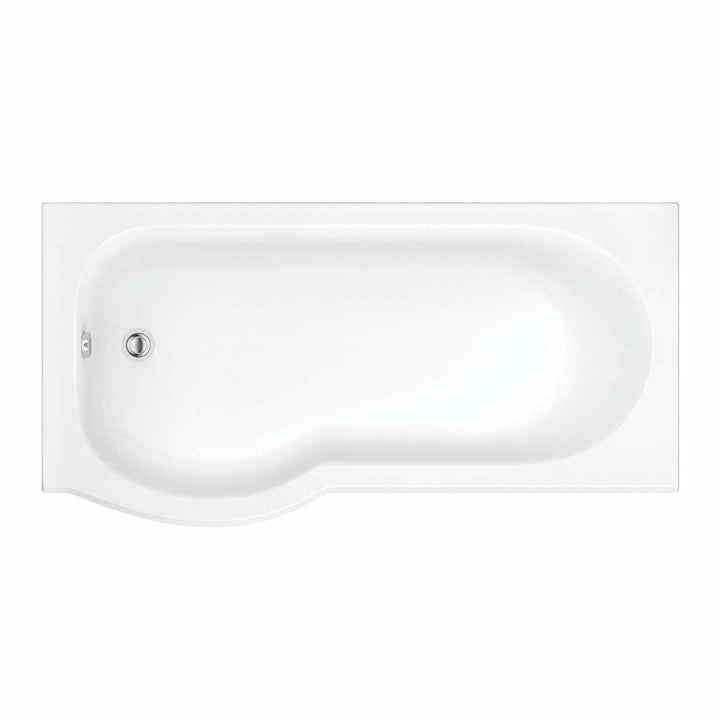 '- Amara P-Shaped 1700 x 800mm Left Hand Shower Bath with Optional Bath Screen - Coa Living