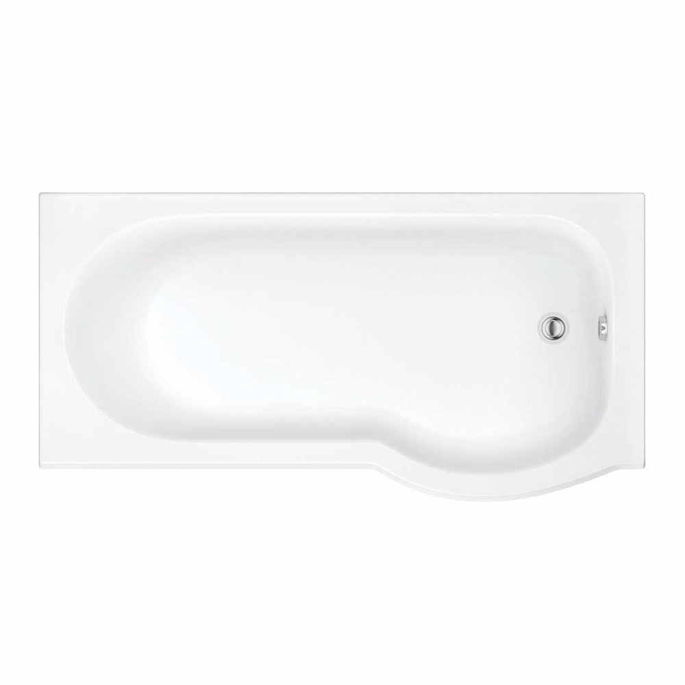 '- Amara P-Shaped 1700 x 800mm Right Hand Shower Bath and Optional Bath Screen - Coa Living