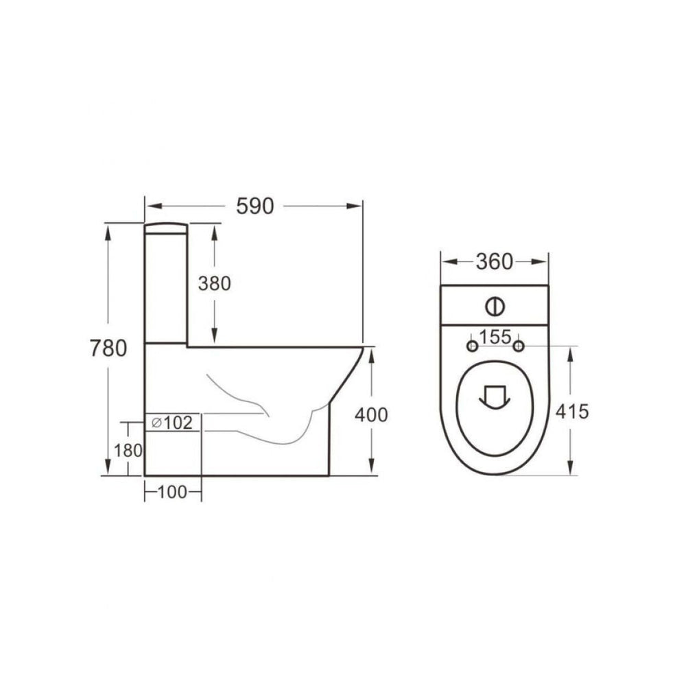 '- Amara Pickering Close Coupled Closed Back Toilet in White - Coa Living