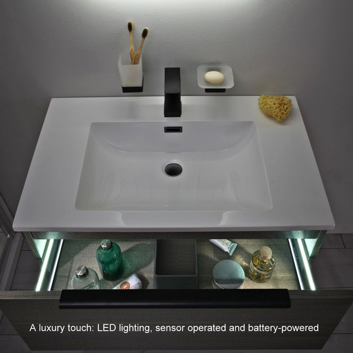 '- Amara Rosedale 600mm Vanity Unit and Basin in Matt White and Brass - Coa Living