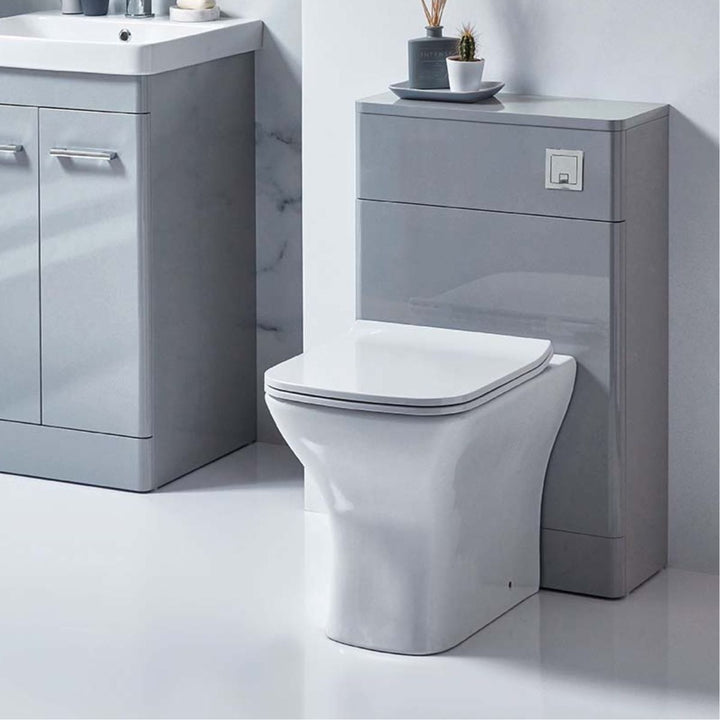 '- Amara Skipton Back to Wall Toilet With Slim Seat in White - Coa Living