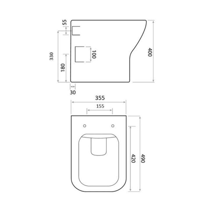 '- Amara Skipton Back to Wall Toilet With Slim Seat in White - Coa Living