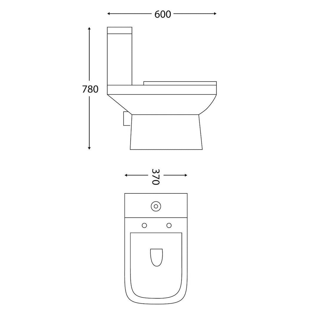 '- Amara Skipton Rimless Open Back Close Coupled Toilet with Seat - Coa Living