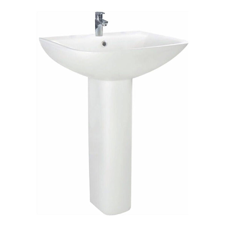 '- Amara Skipton Wash Basin and Pedestal in White - Coa Living