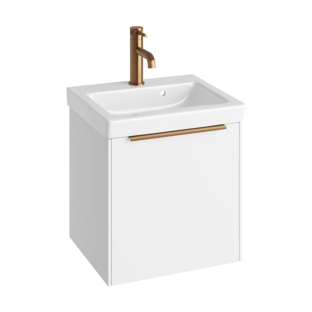 AURA0002 - Aura Skye 45cm Cloakroom Vanity Unit and Basin in Matt White - Coa Living