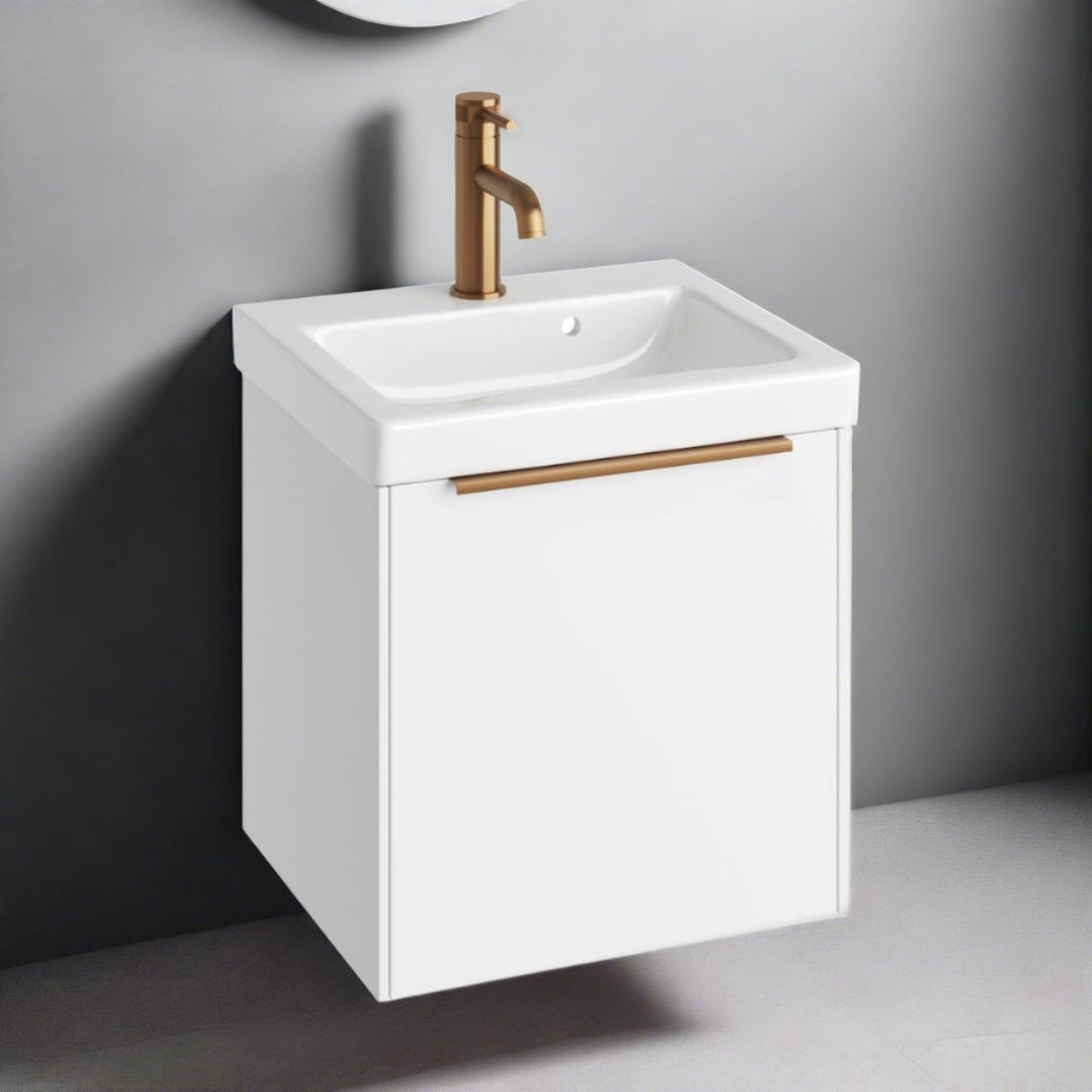 AURA0002 - Aura Skye 45cm Cloakroom Vanity Unit and Basin in Matt White - Coa Living