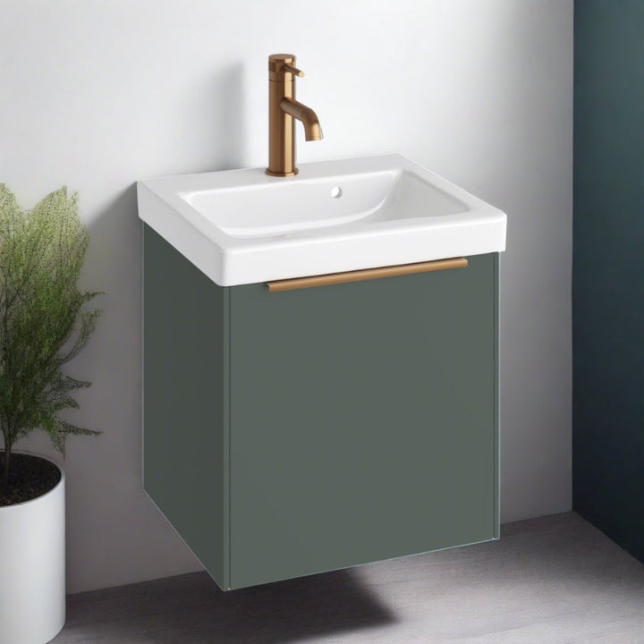 AURA0003 - Aura Skye 45cm Cloakroom Vanity Unit and Basin in Sage Green - Coa Living