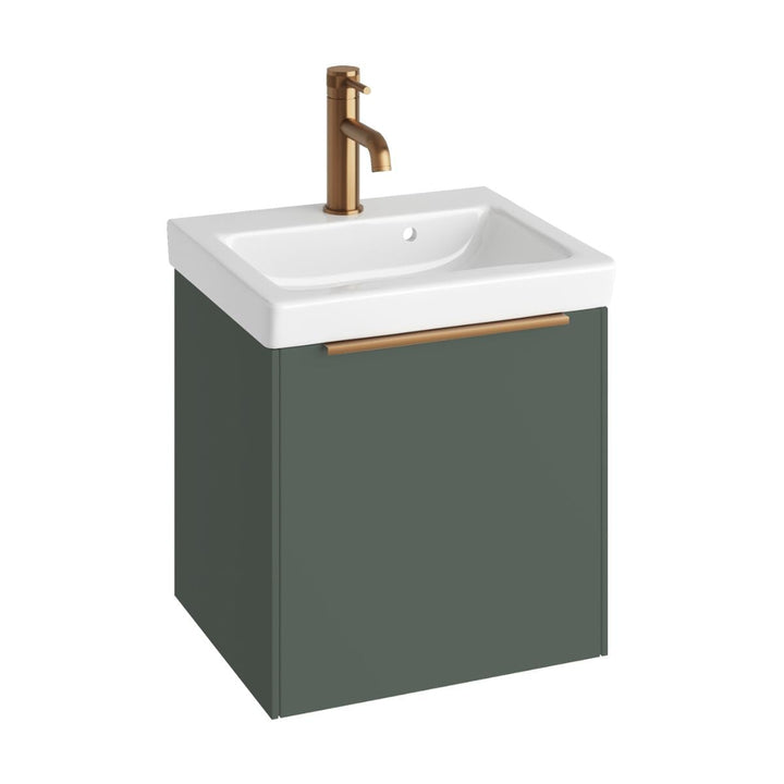 AURA0003 - Aura Skye 45cm Cloakroom Vanity Unit and Basin in Sage Green - Coa Living