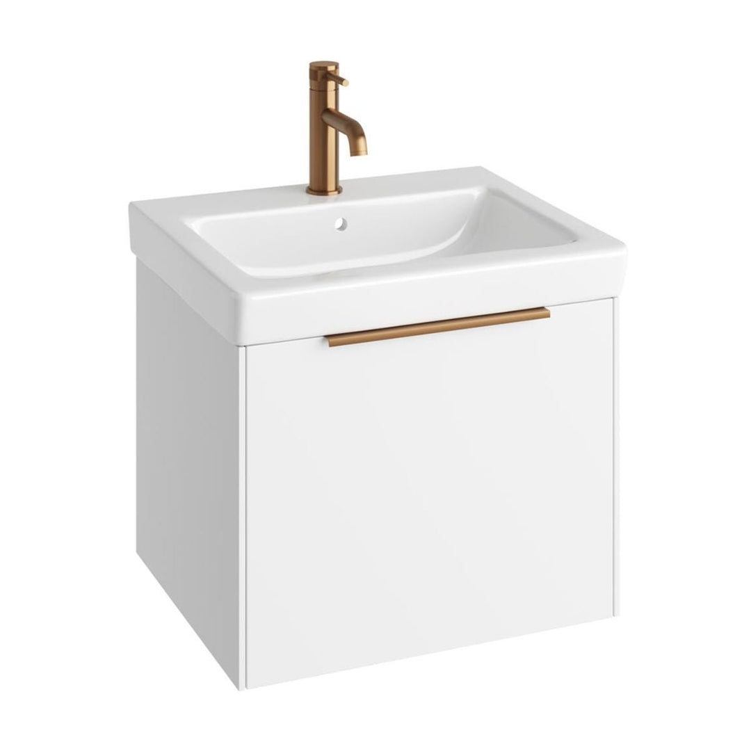 AURA0018 - Aura Skye 55cm Vanity Unit and Basin in Matt White - Coa Living