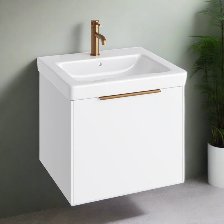 AURA0019 - Aura Skye 60cm Vanity Unit and Basin in Matt White - Coa Living