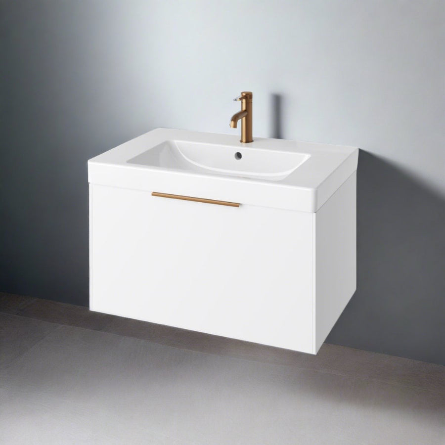 AURA0020 - Aura Skye 80cm Vanity Unit and Basin in Matt White - Coa Living