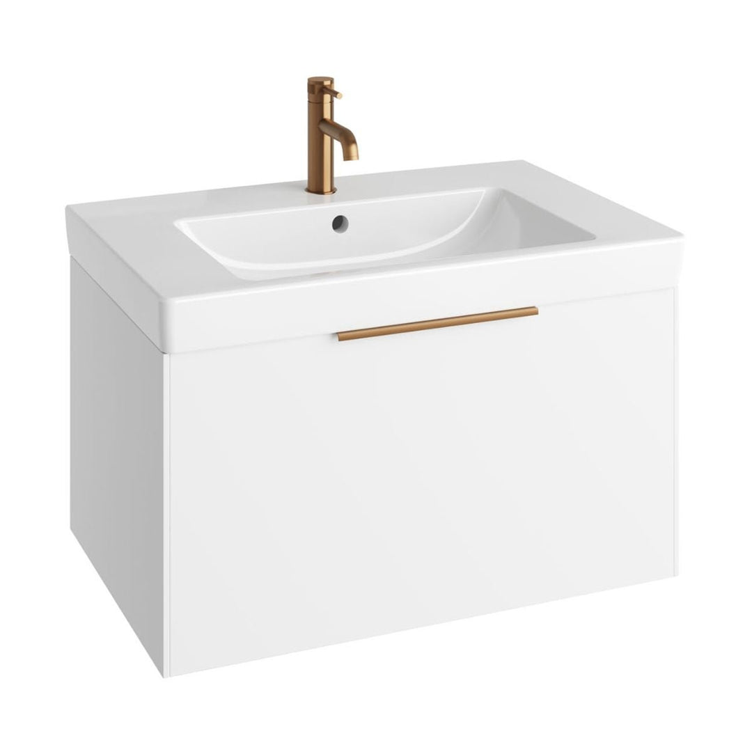 AURA0020 - Aura Skye 80cm Vanity Unit and Basin in Matt White - Coa Living