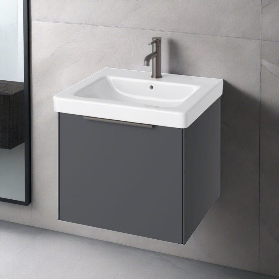 AURA0021 - Aura Skye 55cm Vanity Unit and Basin in Matt Anthracite - Coa Living