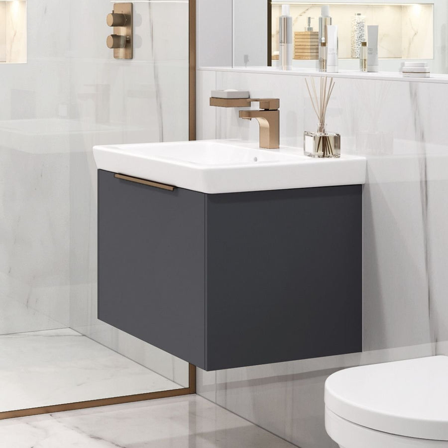 AURA0022 - Aura Skye 60cm Vanity Unit and Basin in Matt Anthracite - Coa Living