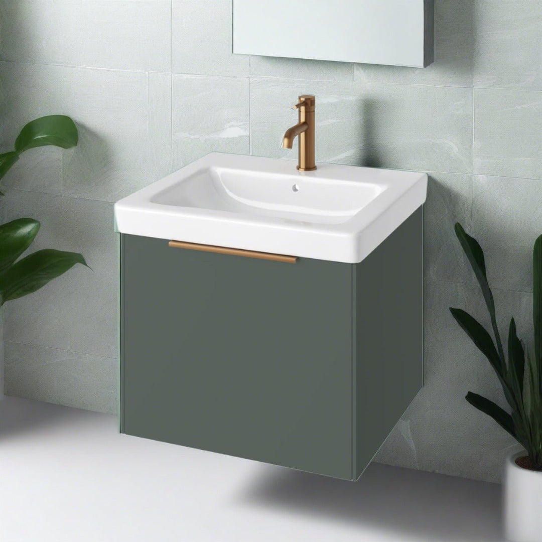 AURA0025 - Aura Skye 60cm Vanity Unit and Basin in Sage Green - Coa Living