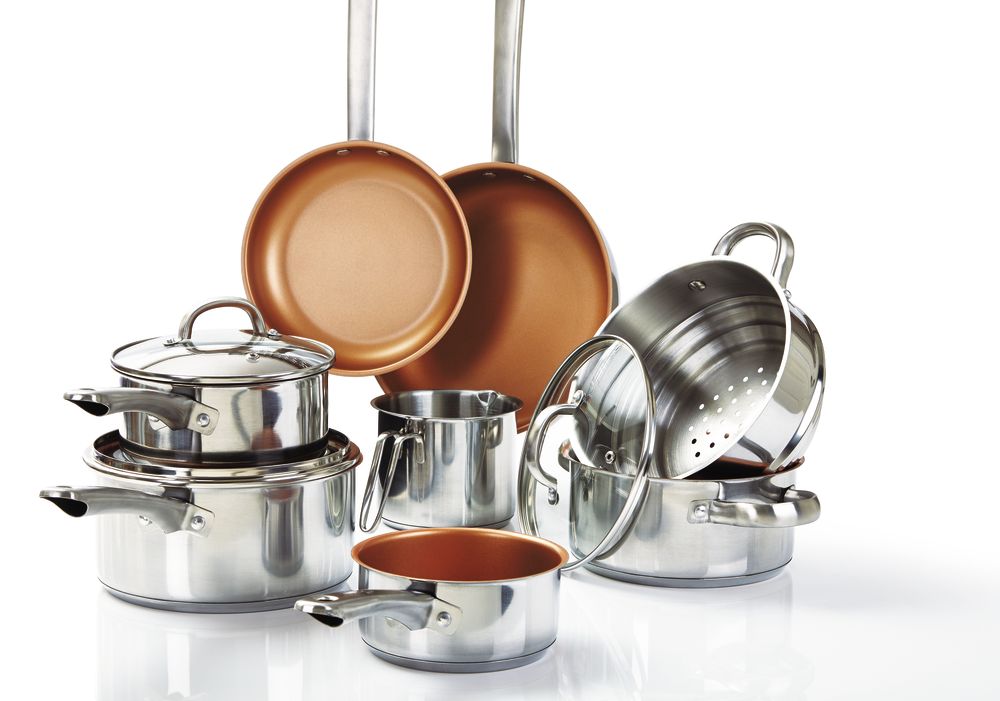 K310SS - 11 pieces Cookware Set Stainless Steel Copper Non - Stick Healthy Cooking - Coa Living