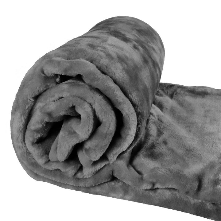 S002505545 - Faux Mink Throw Blanket | AS - 15129 | 200 x 240 cm CHARCOAL - Coa Living