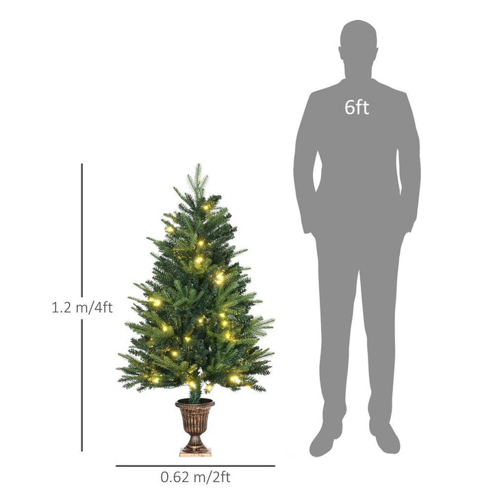 S0671055874 - 1.2m 4ft Christmas Tree Entrance 750 Tips Pre - lit Tree 80 LED with Vase Base - Coa Living