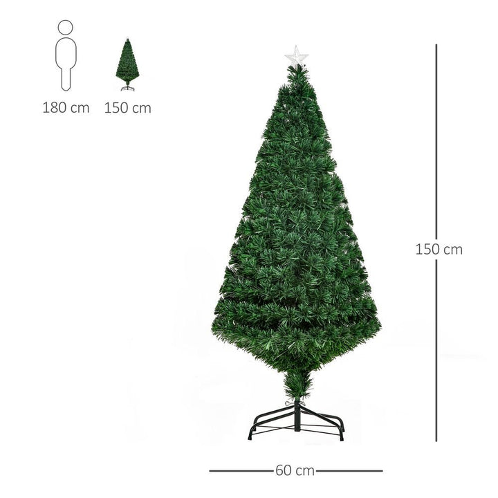 S0671055899 - Pre - Lit Fibre Optic Artificial Christmas Tree Tree Topper Multi - Colour 5ft - Coa Living