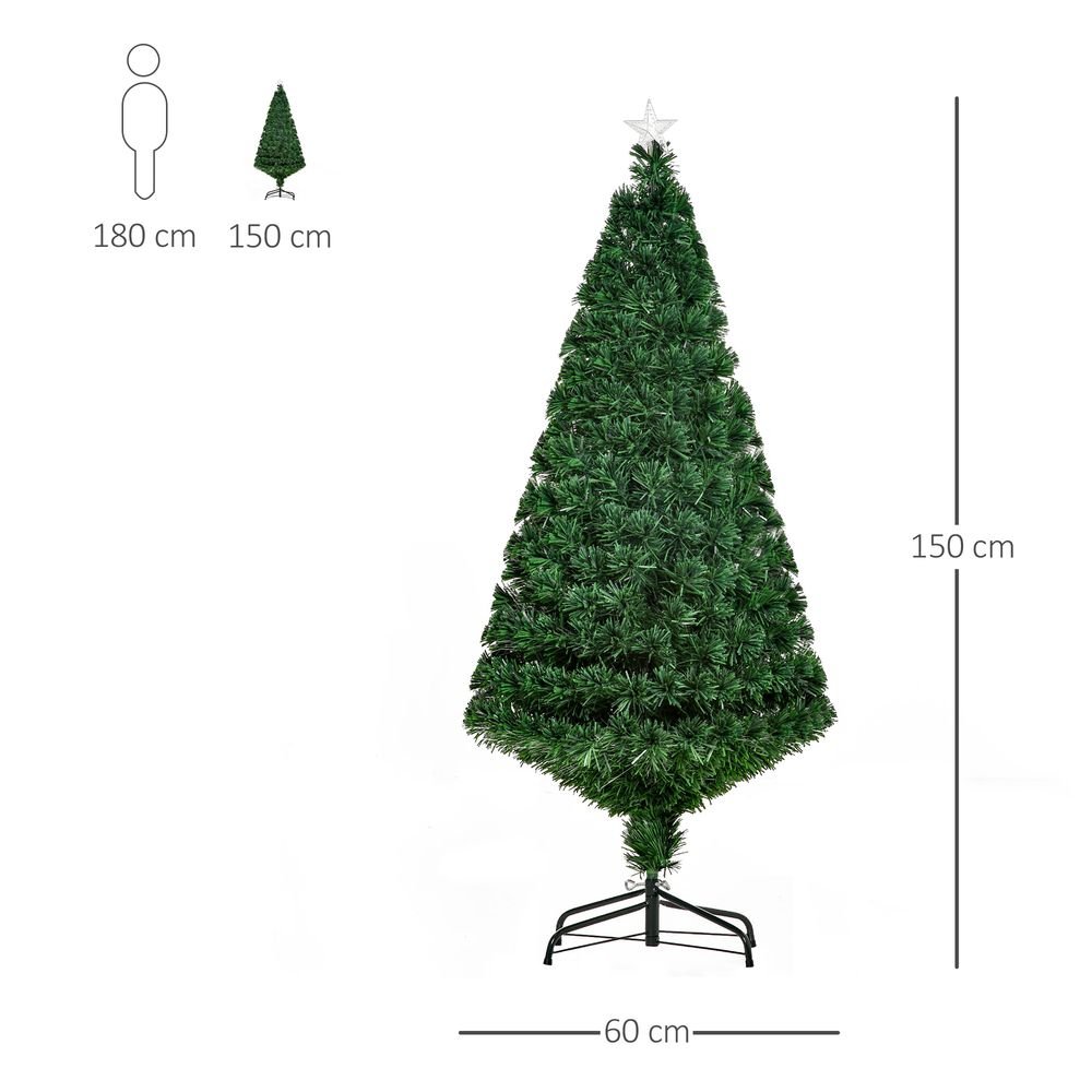 S0671055899 - Pre - Lit Fibre Optic Artificial Christmas Tree Tree Topper Multi - Colour 5ft - Coa Living