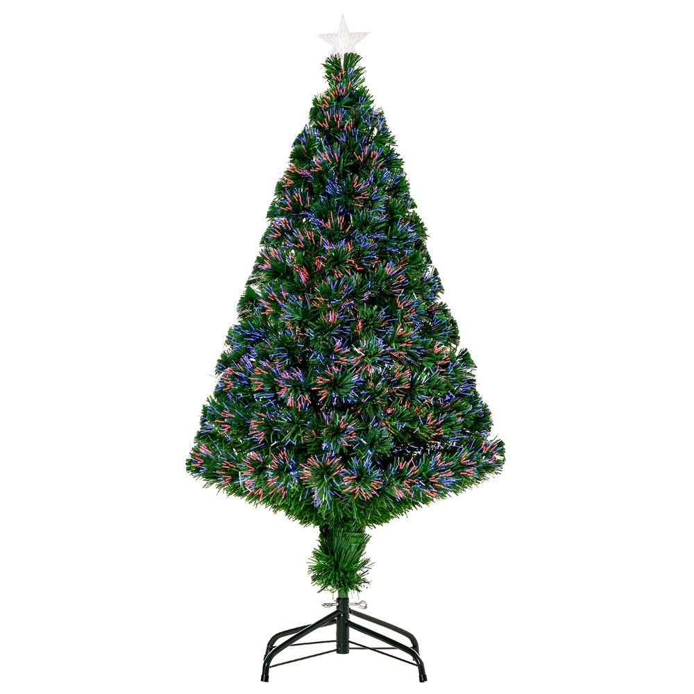 S0671055946 - Pre - Lit Fibre Optic Artificial Christmas Tree Tree Topper Multi - Colour 4ft - Coa Living