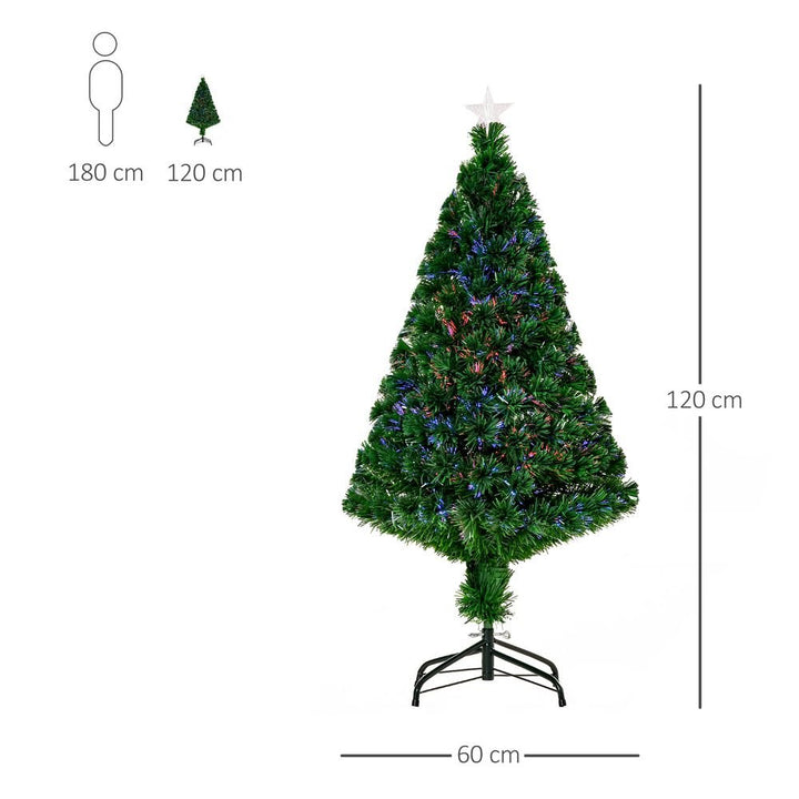 S0671055946 - Pre - Lit Fibre Optic Artificial Christmas Tree Tree Topper Multi - Colour 4ft - Coa Living