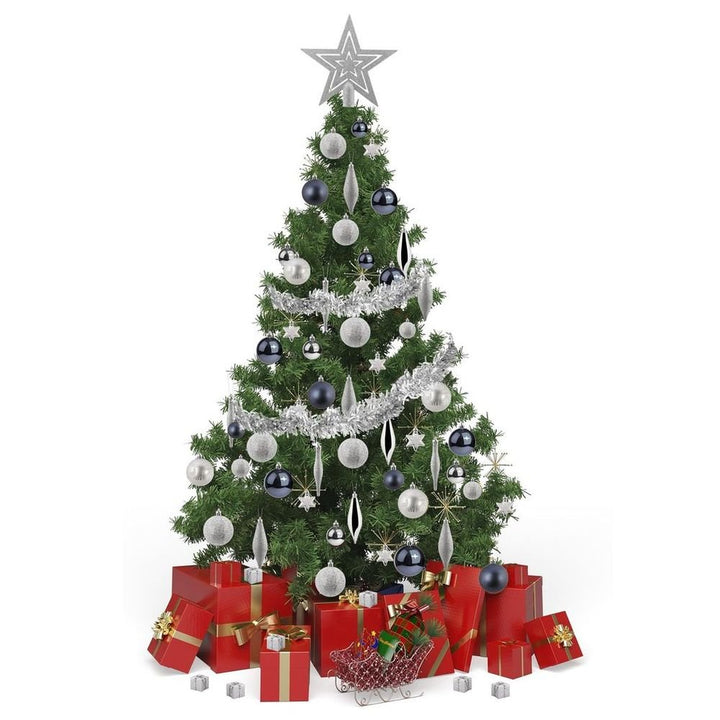 S0671056673 - Christmas Tree Bauble 62pc Set Bows Ornament Baubles Xmas Balls Home Decor - Coa Living