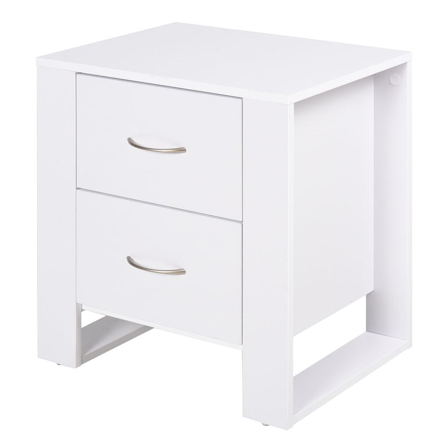 S0671063320 - Particle Board 2-Drawer Bedside Table White - Coa Living