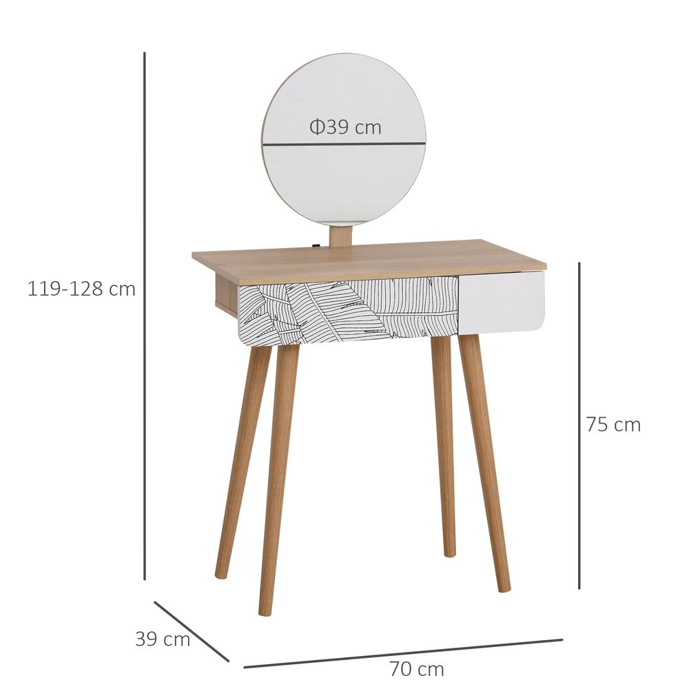 S0671063325 - Wooden Nordic Dressing Table Brown/White - Coa Living