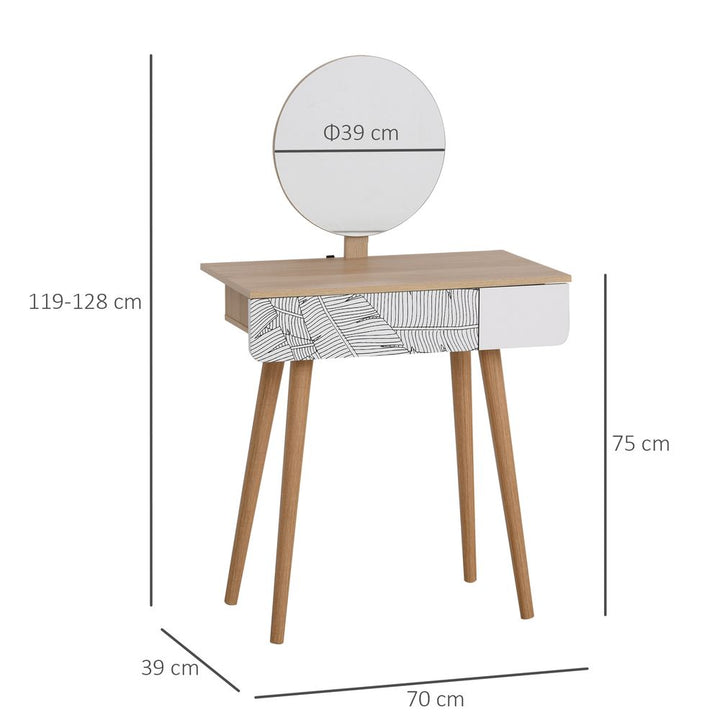 S0671063325 - Wooden Nordic Dressing Table Brown/White - Coa Living