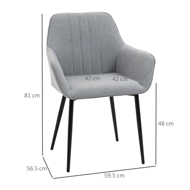 S0671071483 - Set of 2 Dining Chairs Upholstered with Metal Legs, Light Grey 2 h - Coa Living