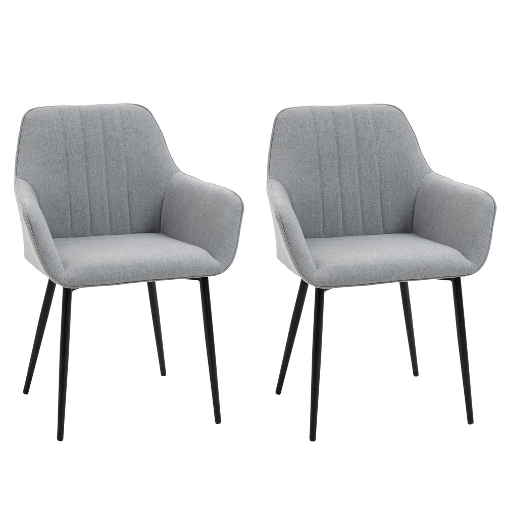 S0671071483 - Set of 2 Dining Chairs Upholstered with Metal Legs, Light Grey 2 h - Coa Living