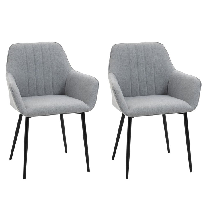 S0671071483 - Set of 2 Dining Chairs Upholstered with Metal Legs, Light Grey 2 h - Coa Living