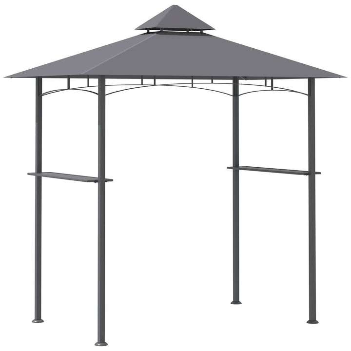 S0671071810 - 2.5M 8ft New Double - Tier BBQ Gazebo Grill Canopy Barbecue Grey - Coa Living