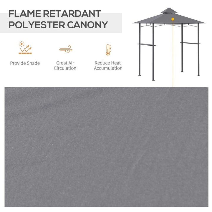 S0671071810 - 2.5M 8ft New Double - Tier BBQ Gazebo Grill Canopy Barbecue Grey - Coa Living