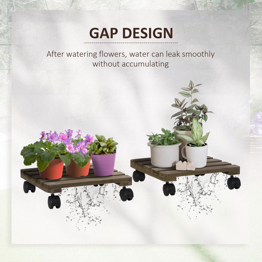 S0671071982 - 2 Pack Plant Stand with Wheels, Flowerpot Holder - Coa Living