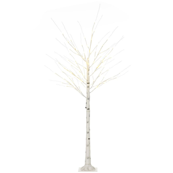 S0671079476 - 6ft Artificial White Birch Tree Light 96 Warm White Pre - Lit LED Light HOMCOM - Coa Living