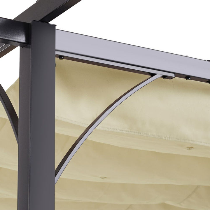 S0671080337 - 3x3m Outdoor Pergola Metal Gazebo Porch Awning Retractable Canopy Outsunny - Coa Living