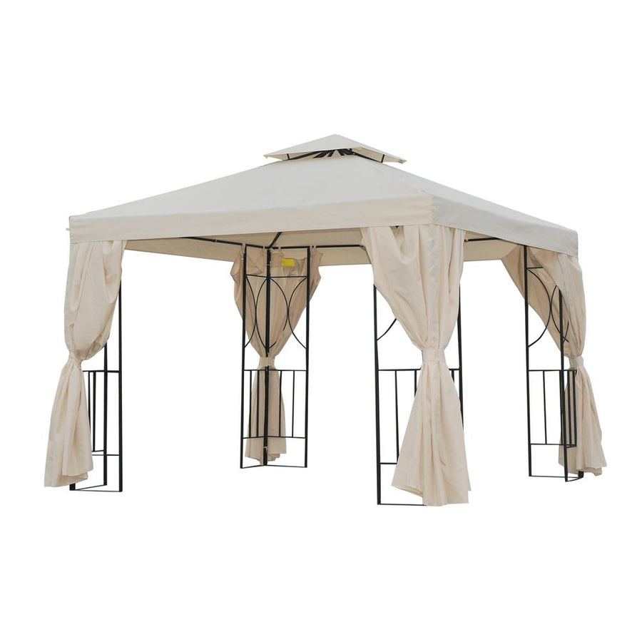 S0671080338 - 3 x 3m Garden Metal Gazebo Sun Shade Shelter Outdoor Party Tent Outsunny - Coa Living