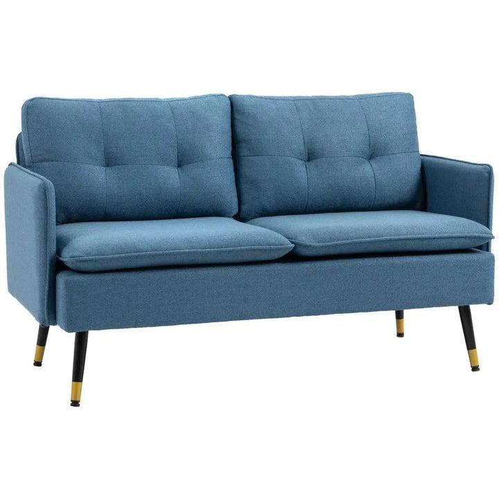 S0671102898 - 2 Seater Sofas for Living Room Fabric Couch Button Tufted Love Seat Dark Blue - Coa Living