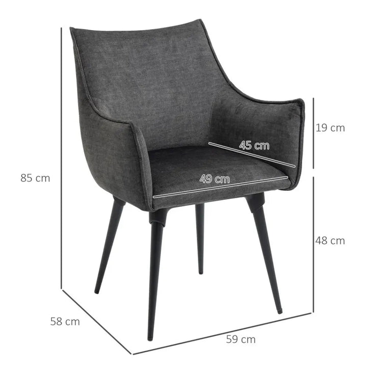 S0671102976 - Modern Armchairs with Steel Legs Accent Chairs for Living Room and Bedroom Grey - Coa Living