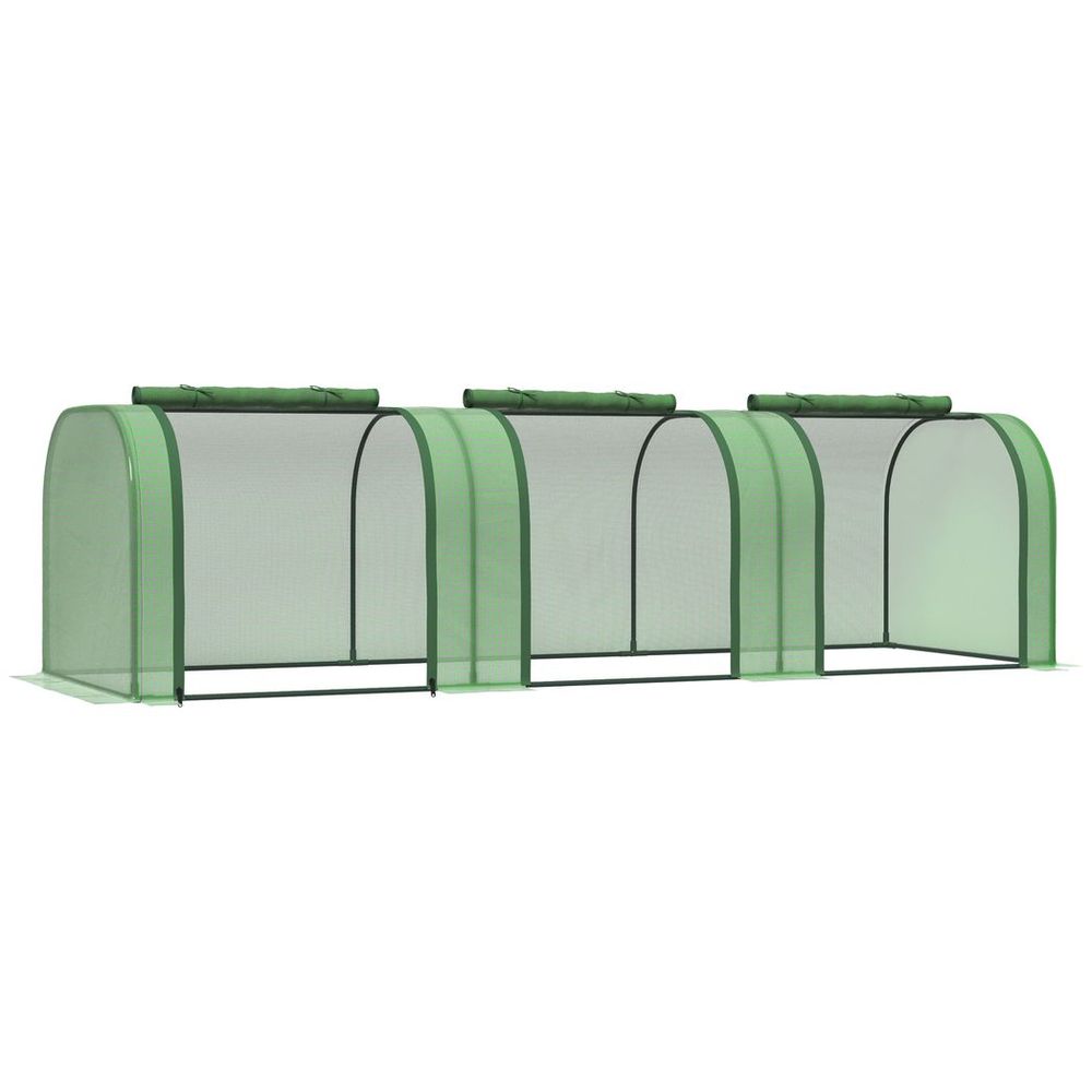 S0671114964 - Tunnel Greenhouse Green Grow House Steel Frame Garden Backyard w/ Zipped Doors - Coa Living