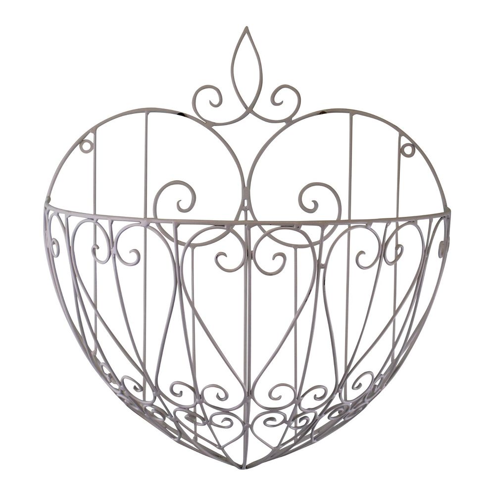 S0671126101 - Large Cream Heart Shaped Wall Planter - Coa Living