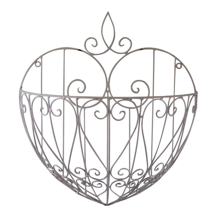 S0671126101 - Large Cream Heart Shaped Wall Planter - Coa Living