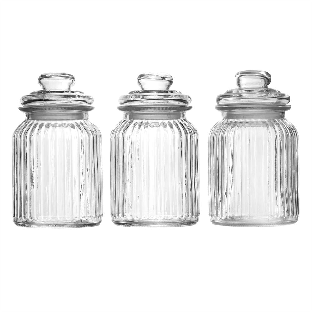 S0671144993 - Vintage Airtight Glass Jars 990ml - Set of 3 | M&W - Coa Living