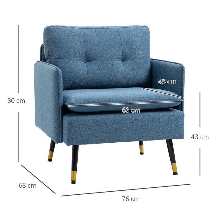 S0671157101 - Modern Upholstered Armchairs Tufted Accent Chairs for Bedroom Dark Blue - Coa Living