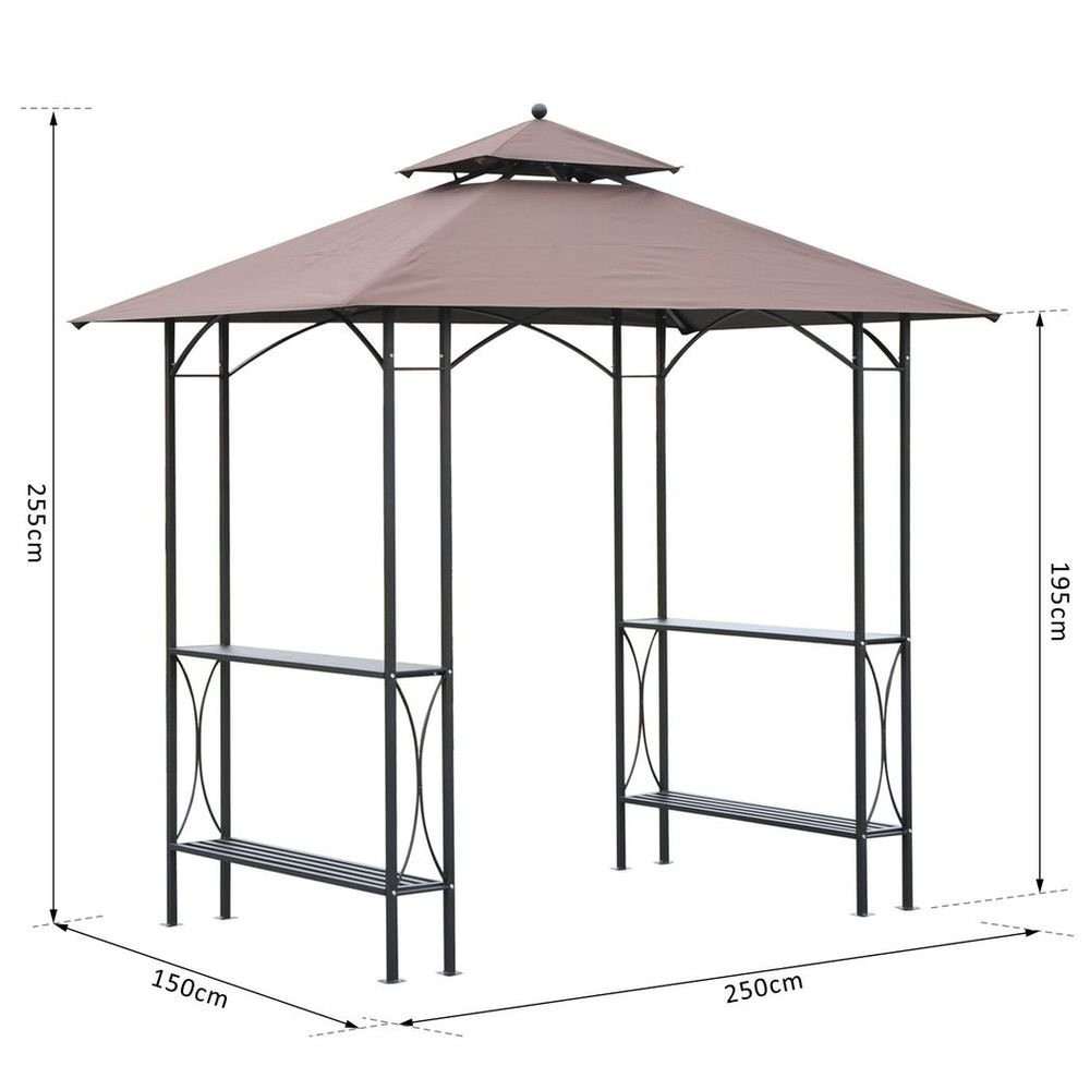 S0671157134 - 2.5x1.5m BBQ Tent Canopy Patio Outdoor Awning Gazebo Party Sun Shelter - Coa Living