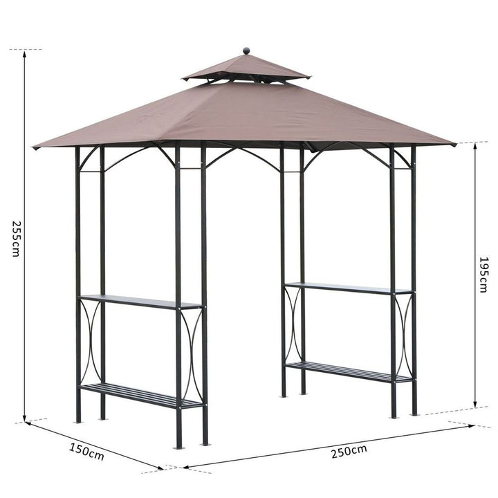 S0671157134 - 2.5x1.5m BBQ Tent Canopy Patio Outdoor Awning Gazebo Party Sun Shelter - Coa Living