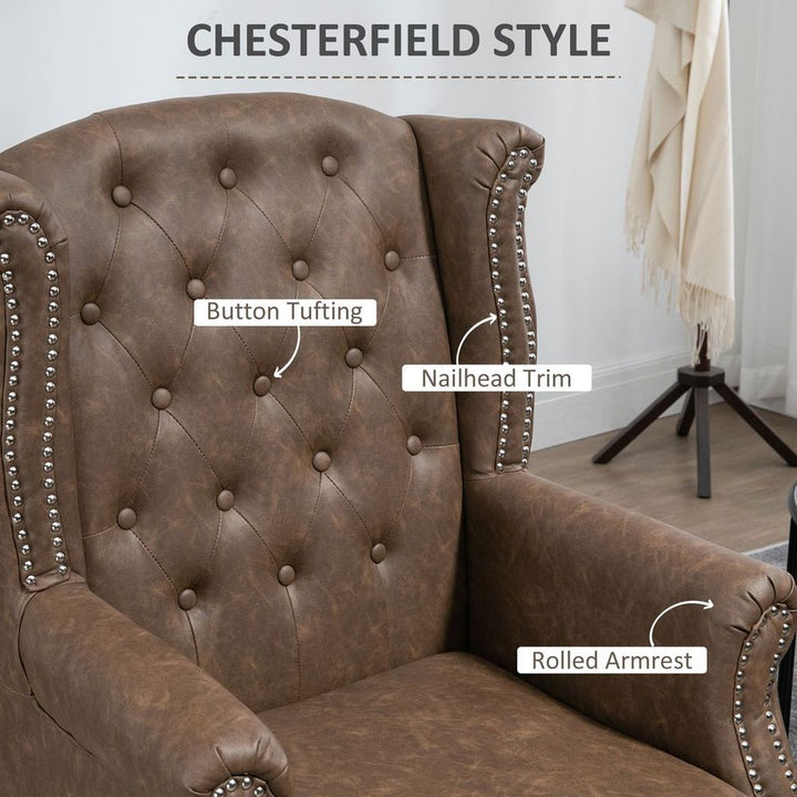 S0671157135 - Chesterfield - style Wing Back Armchair Tufted Accent Chair Brown - Coa Living