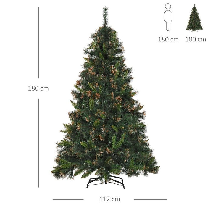 S0671255986 - HOMCOM 6FT Pre - Lit Christmas Tree Artificial Spruce Tree Holiday D�cor Stand - Coa Living